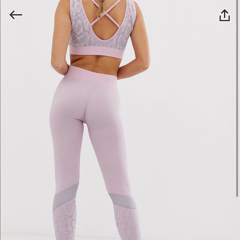 Pink & Grey Snake print Workout set